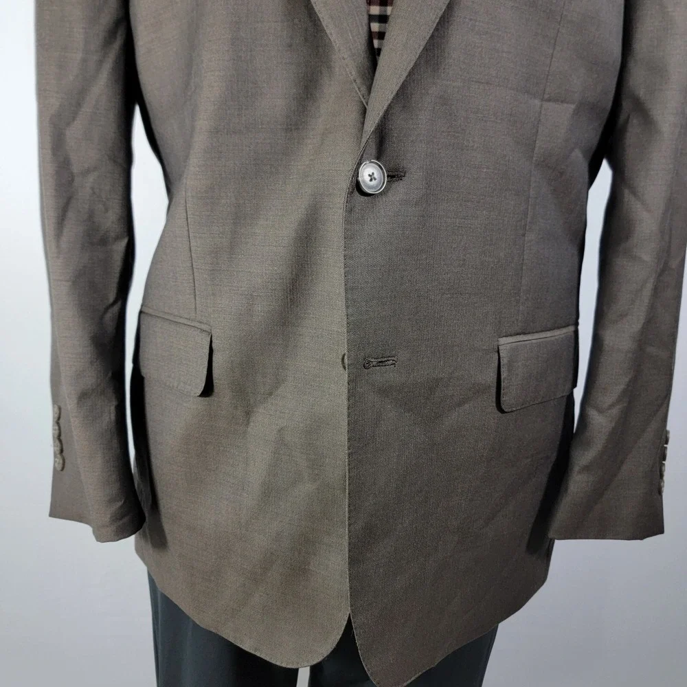 JOS A BANK Chester Men's Sport Coat Blazer Two Button Brown Herringbone Wool 43R